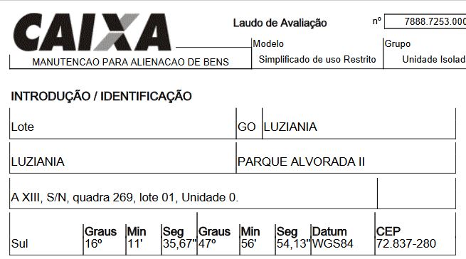 Terreno em leilão em Luziania